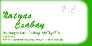 matyas csabay business card